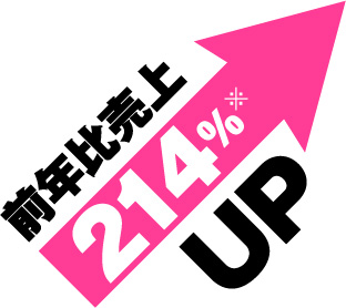 前年比売上214%UP